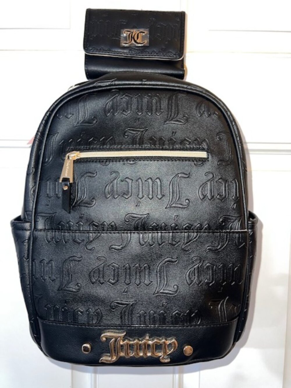 JUICY COUTURE BLACK BOOKBAG PURSE WITH MATCHING WALLET